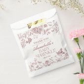 Burgundy Toile Floral Baby Sprinkle Dessert Geschenktütchen (Versiegelt)