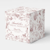 Burgundy Toile Floral Brautparty Gevor Box Geschenkschachtel (Vorderseite)