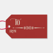 Burgundy Traditional Christmas Floral Geschenkanhänger (Rückseite Horizontal)