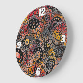 Burgundy Tranquil Oval Corals Original Abstract Große Wanduhr (Winkel)