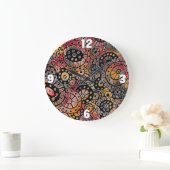 Burgundy Tranquil Oval Corals Original Abstract Große Wanduhr (Zuhause)