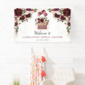 Burgundy Travel Balloons Brautparty Willkommen Banner (Insitu)
