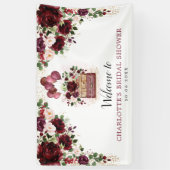 Burgundy Travel Balloons Brautparty Willkommen Banner (Vertikal)
