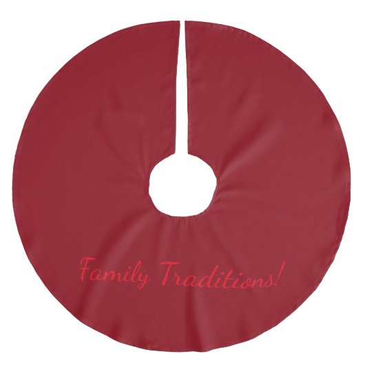 Burgundy Tree Skirt Polyester Weihnachtsbaumdecke (Vorderseite)