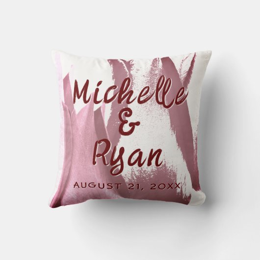 Burgundy Tulips Blume Blumenzwiebeln Kissen (Rückseite)