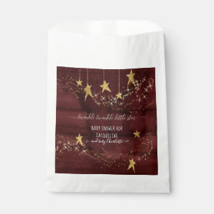 Burgundy Twinkle Little Star Gold Girl Baby Dusche Geschenktütchen