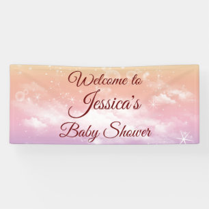 Burgundy Twinkle Twinkle Little Star Baby Dusche Banner