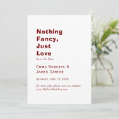Burgundy Typografie Save the Date (Stehend Vorderseite)