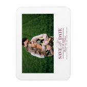 Burgundy Typografy Wedding Save the Date Foto Magnet (Vertikal)