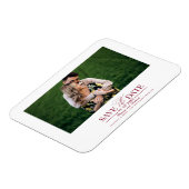 Burgundy Typografy Wedding Save the Date Foto Magnet (Linke Seite)