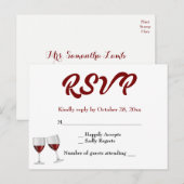 Burgundy UAWG Champagne Einladungspostkarte (Vorne/Hinten)