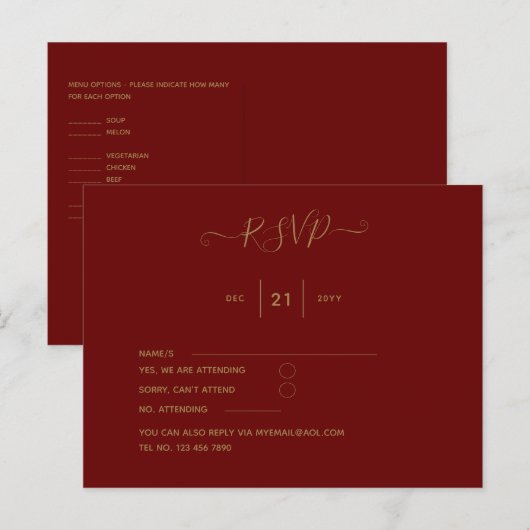 Burgundy UAWG Postkarte (Vorne/Hinten)