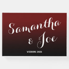 Burgundy und Black Ombre Wedding Gästebuch