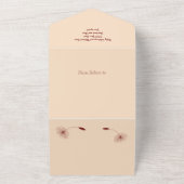 Burgundy und Blush Dandelion Seeds Minimale Hochze All In One Einladung (Außenbereich)