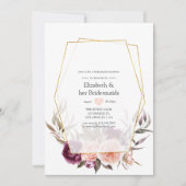 Burgundy und Blush Geometric Bridesmaids Luncheon Einladung (Vorderseite)