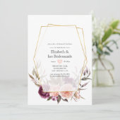Burgundy und Blush Geometric Bridesmaids Luncheon Einladung (Stehend Vorderseite)