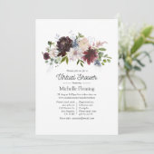 Burgundy und Blush Pink Virtual Baby Dusche Einladung (Stehend Vorderseite)