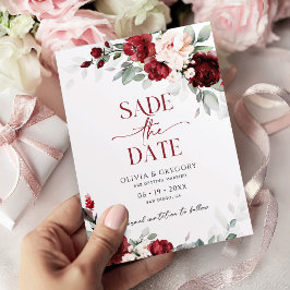 Burgundy und Blush Pink Wedding Save the Date Einladung