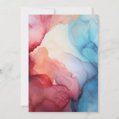 Burgundy und Dusty Blue Tinte Wedding Einladung (Rückseite)