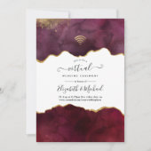Burgundy und Gold Agate Virtual Wedding Einladung (Vorderseite)