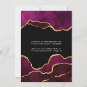 Burgundy und Gold Agate Virtual Wedding Einladung (Rückseite)