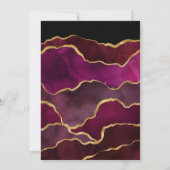 Burgundy und Gold Agate Wedding Einladung (Rückseite)
