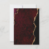 Burgundy und Gold Agate Wedding RSVP Karte (Rückseite)