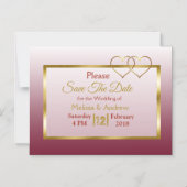 Burgundy und Gold Gradient Wedding speichern das D Magneteinladung (Vorderseite)