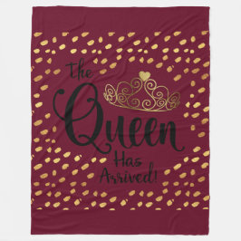 Burgundy und Gold Queen Tiara Throw Fleecedecke