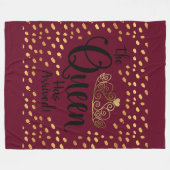 Burgundy und Gold Queen Tiara Throw Fleecedecke (Vorderseite (Horizontal))