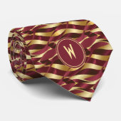 Burgundy und Gold Ribbon Abstract Krawatte (Gerollt)