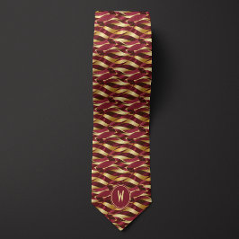 Burgundy und Gold Ribbon Abstract Krawatte