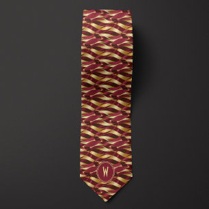 Burgundy und Gold Ribbon Abstract Krawatte