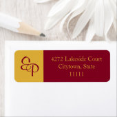 Burgundy und Goldenrod Couple Monogram Label (Insitu)