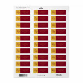Burgundy und Goldenrod Couple Monogram Label (Vorne)