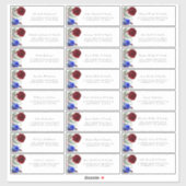 Burgundy und Navy Blue Guest Name Address Labels (Blatt)