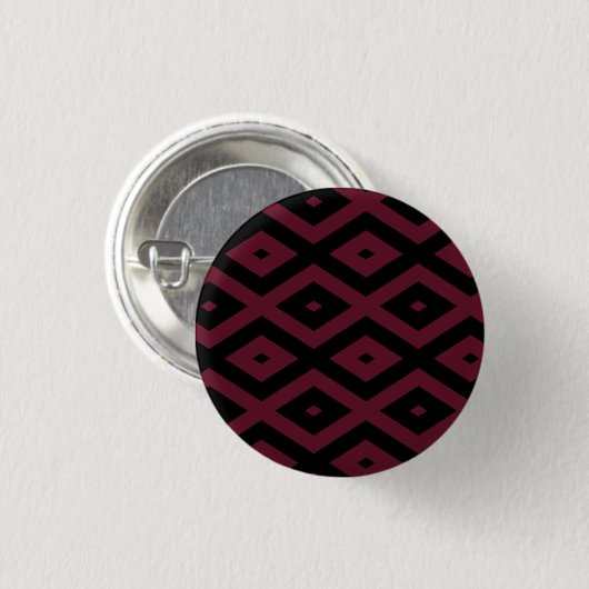 Burgundy- und Schwarz-Diamantmuster Button (Vorne & Hinten)