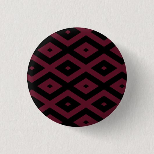 Burgundy- und Schwarz-Diamantmuster Button (Vorderseite)