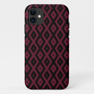 Burgundy- und Schwarz-Diamantmuster Case-Mate iPhone Hülle
