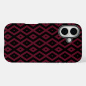 Burgundy- und Schwarz-Diamantmuster Case-Mate iPhone Hülle (Rückseite (Horizontal))