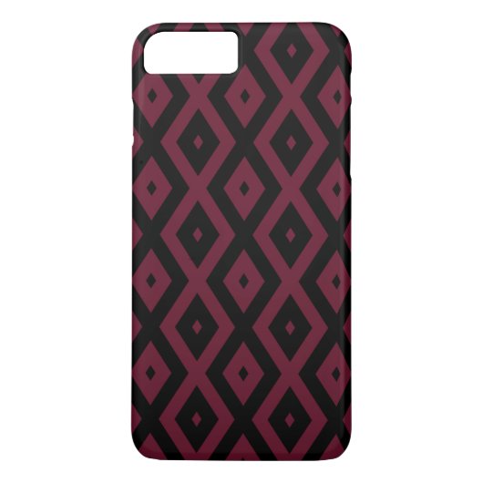 Burgundy- und Schwarz-Diamantmuster Case-Mate iPhone Hülle (Rückseite)