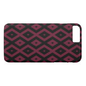 Burgundy- und Schwarz-Diamantmuster Case-Mate iPhone Hülle (Rückseite (Horizontal))