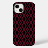 Burgundy- und Schwarz-Diamantmuster Case-Mate iPhone Hülle (Rückseite)