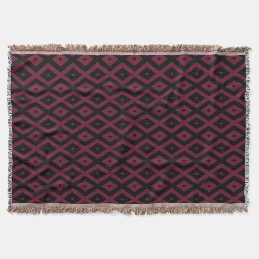 Burgundy- und Schwarz-Diamantmuster Decke (Vorderseite)