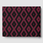 Burgundy- und Schwarz-Diamantmuster Gästebuch (Rückseite)