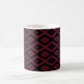 Burgundy- und Schwarz-Diamantmuster Kaffeetasse (Mittel)