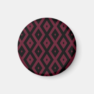 Burgundy- und Schwarz-Diamantmuster Magnet