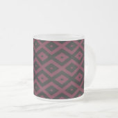 Burgundy- und Schwarz-Diamantmuster Mattglastasse (VorderseiteRechts)