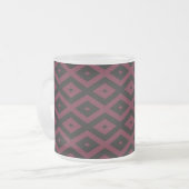 Burgundy- und Schwarz-Diamantmuster Mattglastasse (Vorderseite Links)