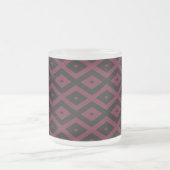 Burgundy- und Schwarz-Diamantmuster Mattglastasse (Mittel)